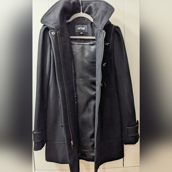 APT 9, Wool blend Coat, Black, Size Medium. - Picture 6 of 12